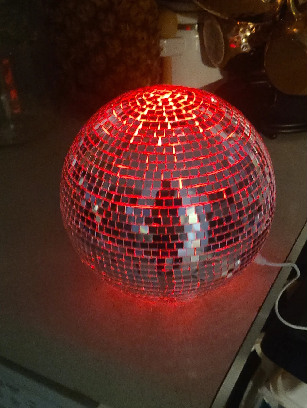 Table Top Mosaic Disco Ball Party Light - Decorative LED Color Changing Sphere